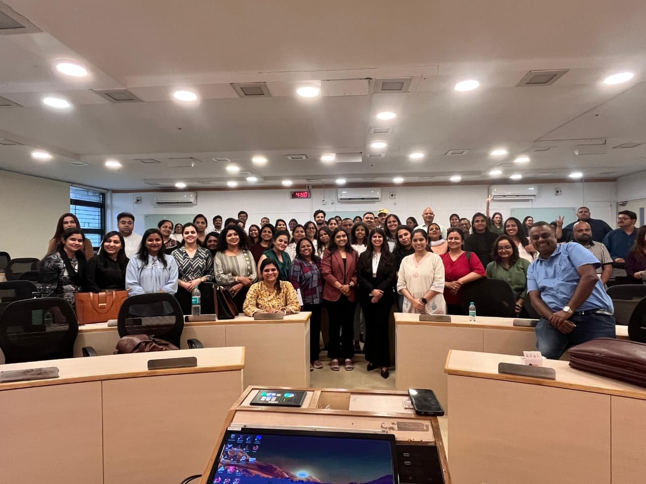 Abhinaya Nair with participants at IIM Bangalore