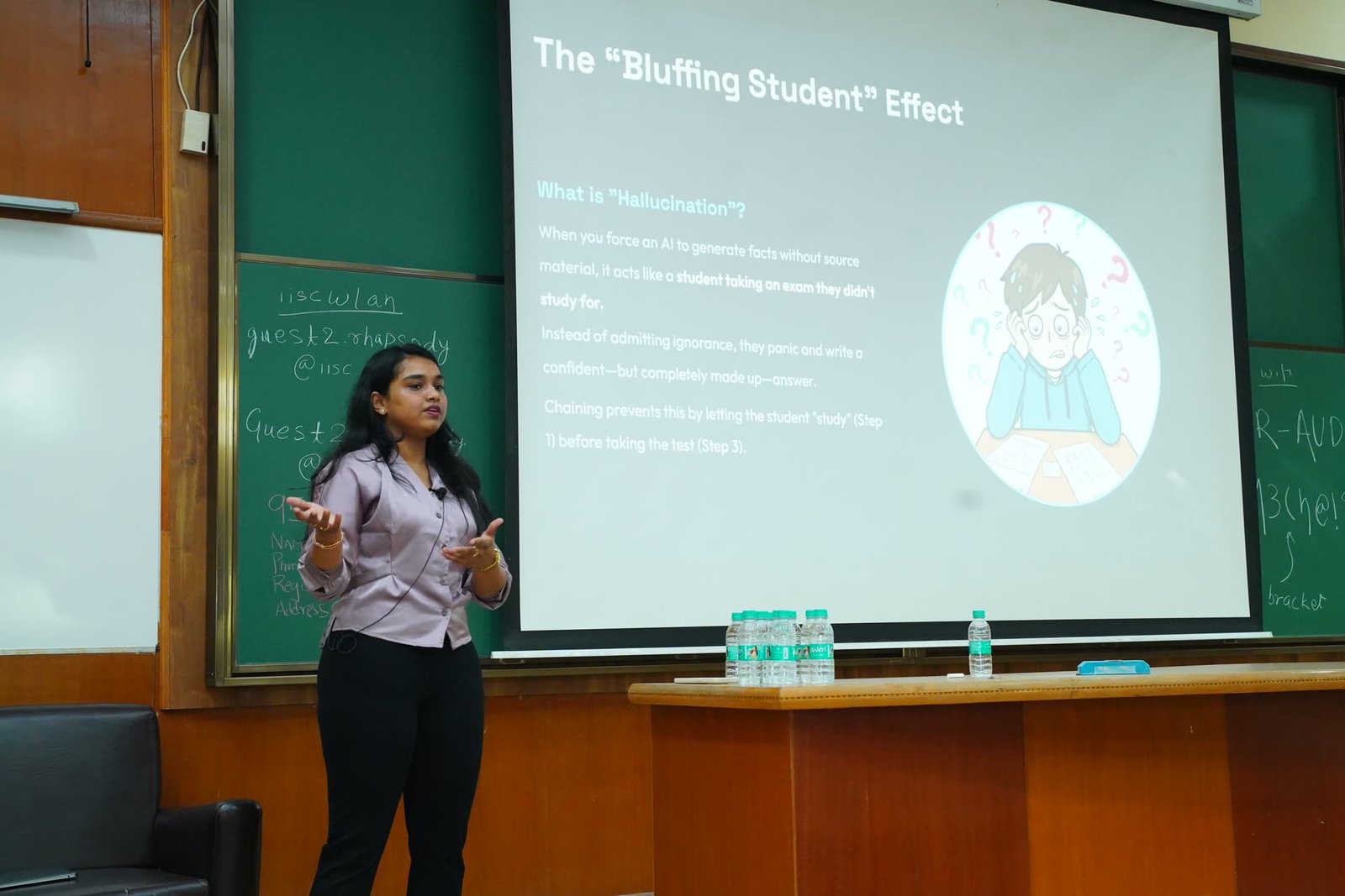 Abhinaya Nair presenting at IISc Bangalore
