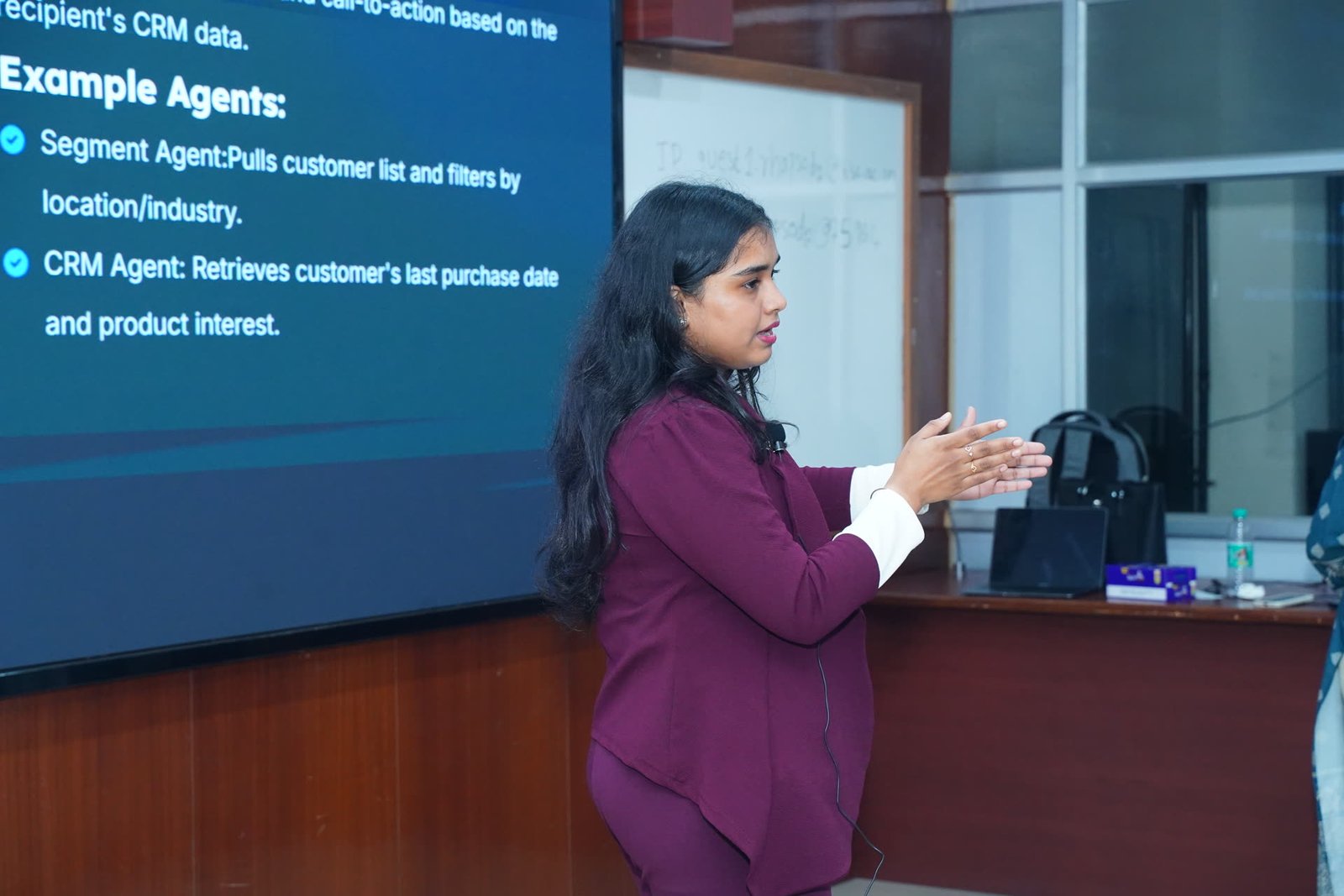 Abhinaya Nair presenting at IISc Bangalore