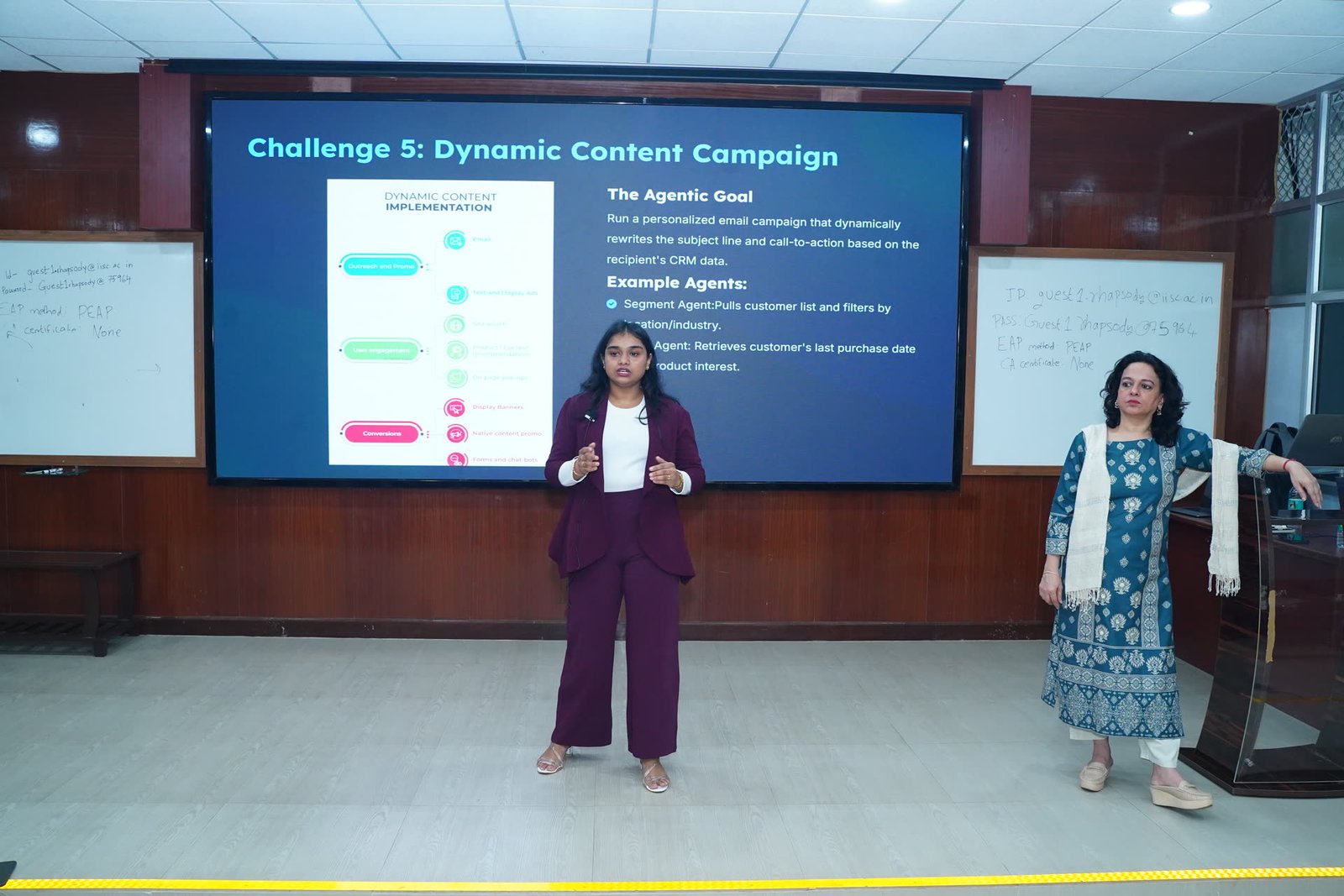 Abhinaya Nair presenting at IISc Bangalore